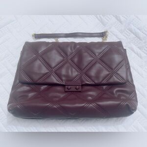 New Betsey Johnson Burgundy Quilted Handbag Purse